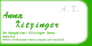 anna kitzinger business card
